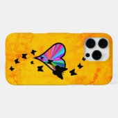 Coque iPhone 16 Pro Max Rainbow heart and Butterfly (Verso Horizontal)