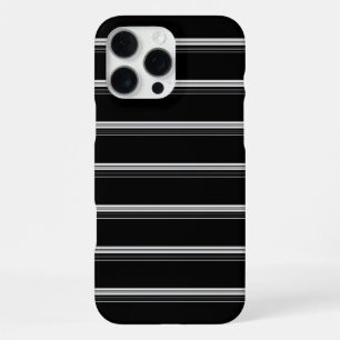 Coque iPhone 16 Pro Max Rayé noir blanc chic 