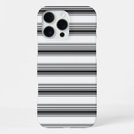 Coque iPhone 16 Pro Max Rayures blanches noires modernes (Verso)