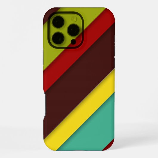 Coque iPhone 16 Pro Max Rayures diagonales multicolores – Arc-en-ciel mode (Verso)