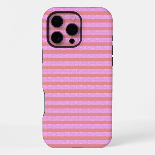 Coque iPhone 16 Pro Max Rayures Géométriques Roses  (Verso)