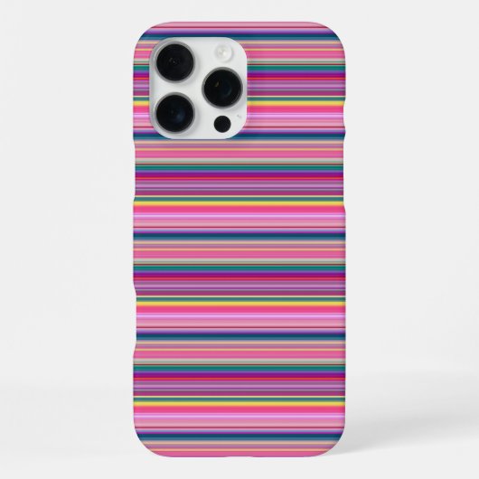 Coque iPhone 16 Pro Max Rayures multicolores rétro (Verso)