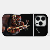 Coque iPhone 16 Pro Max Reflet de moto dorée (Verso Horizontal)