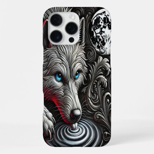 Coque iPhone 16 Pro Max Reflet du Loup au Clair de Lune (Verso)