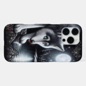 Coque iPhone 16 Pro Max Reflet du loup blanc au clair de lune (Verso Horizontal)