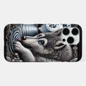 Coque iPhone 16 Pro Max Réflexion Tranquille du Loup Blanc (Verso Horizontal)