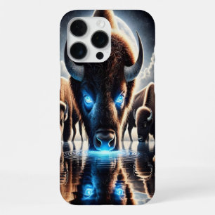 Coque iPhone 16 Pro Max Réflexions sur les bisons de buffle cosmique sous