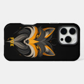 Coque iPhone 16 Pro Max Renard noir (Verso Horizontal)