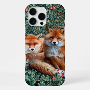 COQUE iPhone 16 PRO MAX RENARDS ROUX PARMI LA VÉGÉTATION, LE FEUILLAGE ET