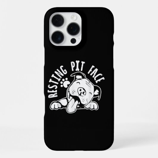 Coque iPhone 16 Pro Max Repose Pit Face Drôle Chien Pitbull Mème (Verso)