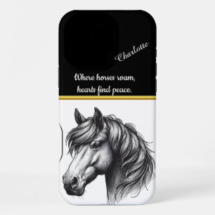 Coque iPhone 16 Pro Max Représentation détaillée de la tête d'un cheval ma