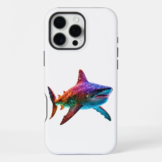 Coque iPhone 16 Pro Max Requin Spectre Néon (Verso)