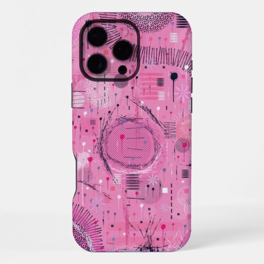 Coque iPhone 16 Pro Max Résumé d'art abstrait de sundae à la fraise (Verso)