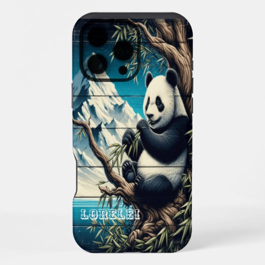 Coque iPhone 16 Pro Max Retraite forestière du panda : Délice de bambou (Verso)
