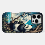 Coque iPhone 16 Pro Max Retraite forestière du panda : Délice de bambou (Verso Horizontal)