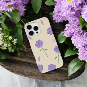 Coque iPhone 16 Pro Max Retro Chic Beige & rose Motif Floral Whimsical