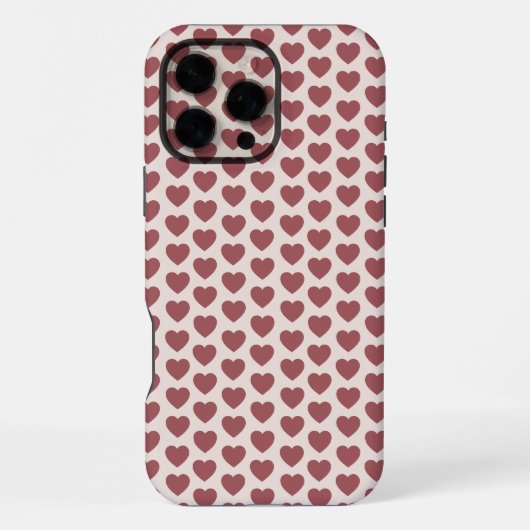 Coque iPhone 16 Pro Max Retro Hearts Pink Burgundy Y2K Style (Verso)
