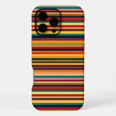 Coque iPhone 16 Pro Max Retro Multicoloured Striped Print iPhone Case (Verso)