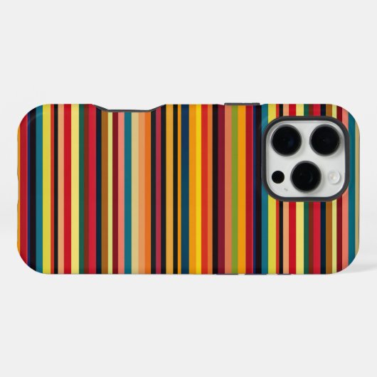 Coque iPhone 16 Pro Max Retro Multicoloured Striped Print iPhone Case (Verso Horizontal)