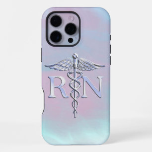 Coque iPhone 16 Pro Max RN Caduceus Médicale Mère Pearl Décor