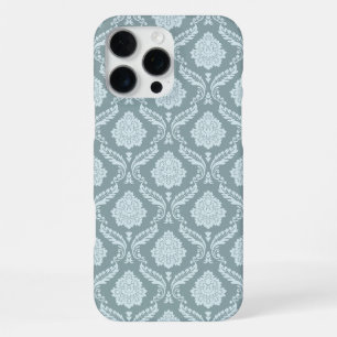 Coque iPhone 16 Pro Max Rococo Damassé Rpt Motif Œuf de Canard Bleu+Turquo