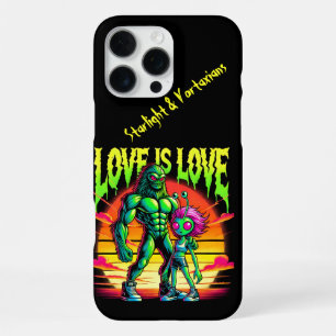 Coque iPhone 16 Pro Max Romance cosmique entre figures Aliens