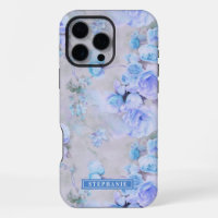 Romantique Bleu et Gris Nom Floral