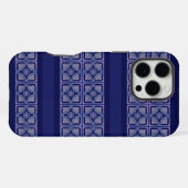 Coque iPhone 16 Pro Max Rosace bleue (Verso Horizontal)