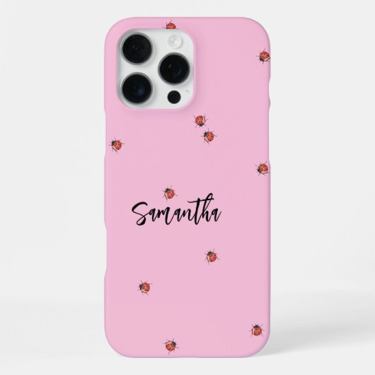 Coque iPhone 16 Pro Max Rose Ladybug (Verso)