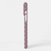 Coque iPhone 16 Pro Max Rose Violet Personnalisé Monogramme Micro Points (Côté gauche)