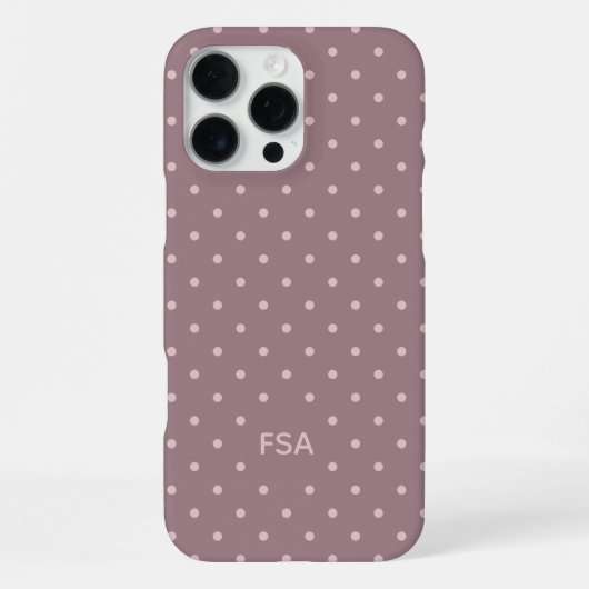 Coque iPhone 16 Pro Max Rose Violet Personnalisé Monogramme Micro Points (Verso)