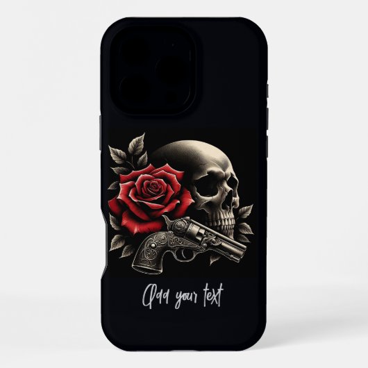 Coque iPhone 16 Pro Max RoseCrâne (Verso)