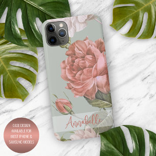 Coque iPhone 16 Pro Max Roses de couleur rose blush chic démodé motif flor