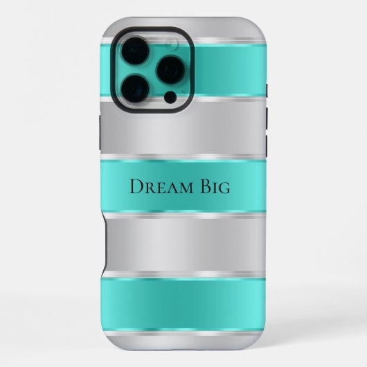 Coque iPhone 16 Pro Max Ruban à menthe chic Glam (Verso)