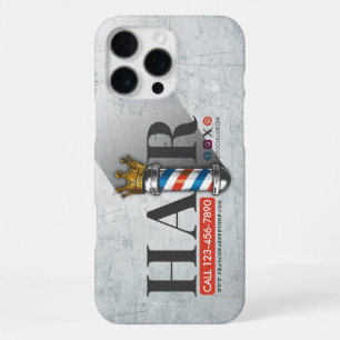 Coque iPhone 16 Pro Max Salon de coiffure Barber Hair Shop King Crown Barb