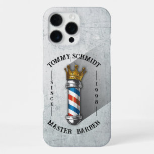 Coque iPhone 16 Pro Max Salon de coiffure Barber Hair Shop King Crown Barb