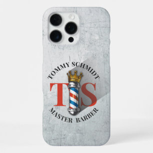 Coque iPhone 16 Pro Max Salon de coiffure Barber Hair Shop King Crown Mât