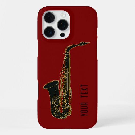 Coque iPhone 16 Pro Max Saxophone - Personnalisable (Verso)