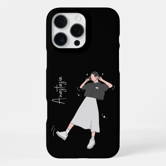 Coque iPhone 16 Pro Max "Say Cheese" Aesthétique fille personnalisable (Verso)