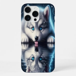 Coque iPhone 16 Pro Max Scène de la nature du loup tranquille