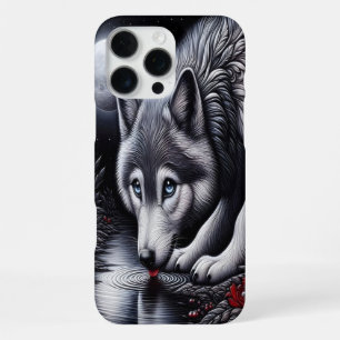 Coque iPhone 16 Pro Max Scène du loup blanc serein
