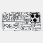 Coque iPhone 16 Pro Max Schéma de circuit imprimé de carte de circuit élec (Verso Horizontal)