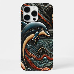 Coque iPhone 16 Pro Max Secours aux dauphins à persiennes vives