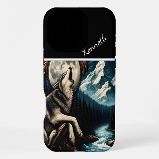 Coque iPhone 16 Pro Max Serenade au clair de lune de Wolf (Verso)