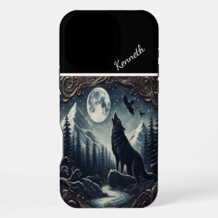Coque iPhone 16 Pro Max Sérénade au clair de lune du loup