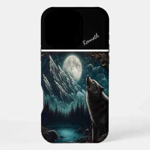 Coque iPhone 16 Pro Max Sérénade au clair de lune du loup