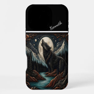 Coque iPhone 16 Pro Max Sérénade au clair de lune du loup