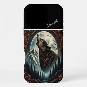 Coque iPhone 16 Pro Max Sérénade au clair de lune du loup