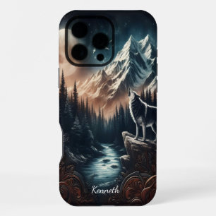 Coque iPhone 16 Pro Max Sérénade au clair de lune du loup