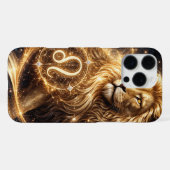 Coque iPhone 16 Pro Max Signe du zodiaque Lion avec majesté dorée (Verso Horizontal)